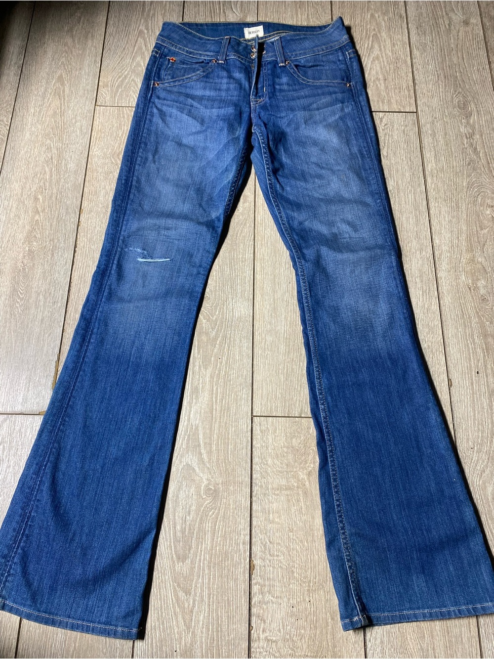 Hudson Women's Low Rise Flare Bootcut Denim Jeans Blue Medium Wash Y2K Size 27
